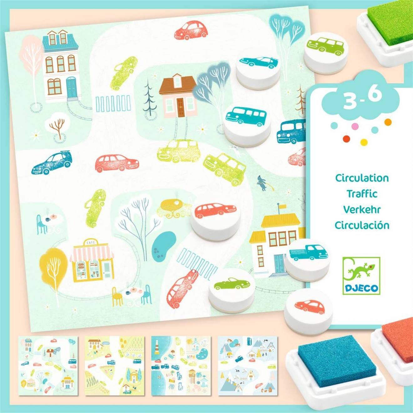 Coffret De Tampons Circulation Multicolore