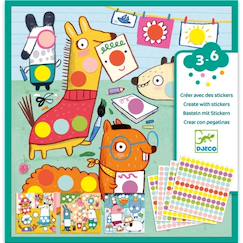 Jouet-Activités artistiques et musicales-Créer avec des autocollants animalitos