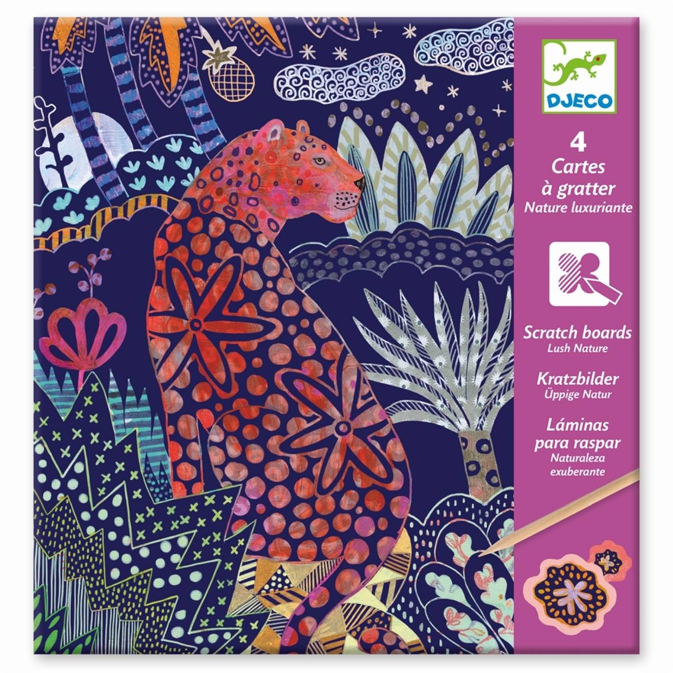 4 Cartes À Gratter Nature Luxuriante Multicolore