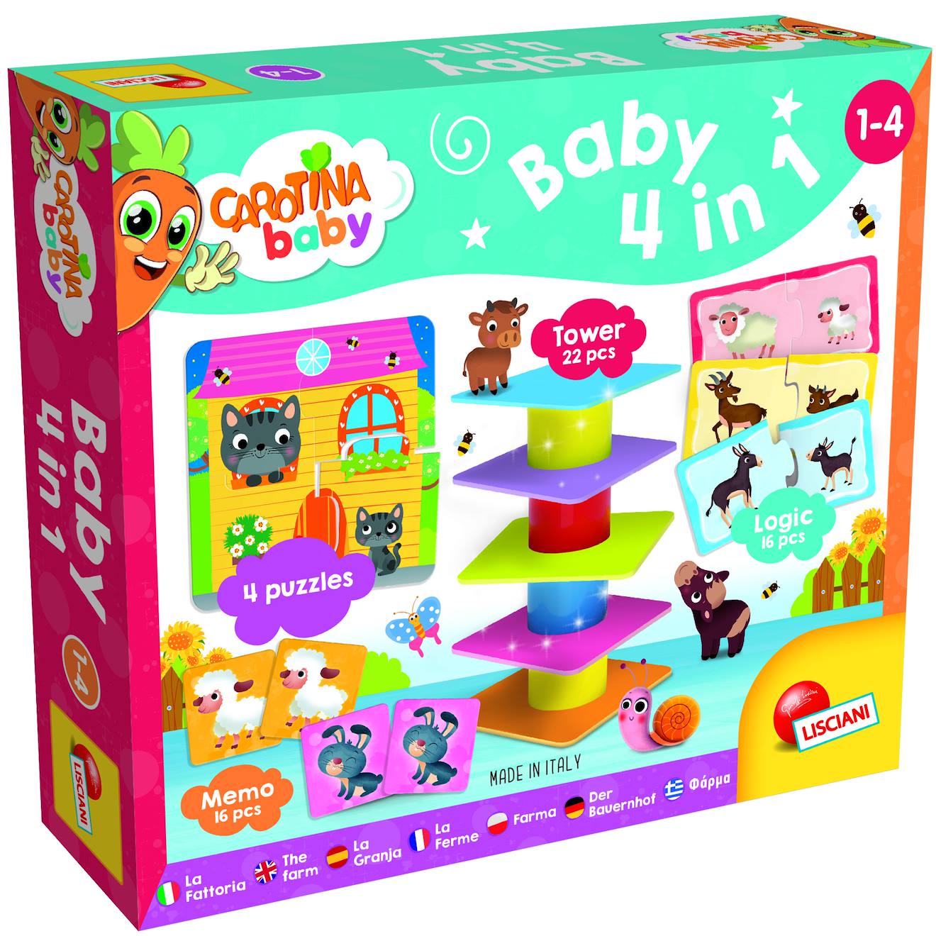 Carotina Baby 4 En 1 la Ferme Multicolore