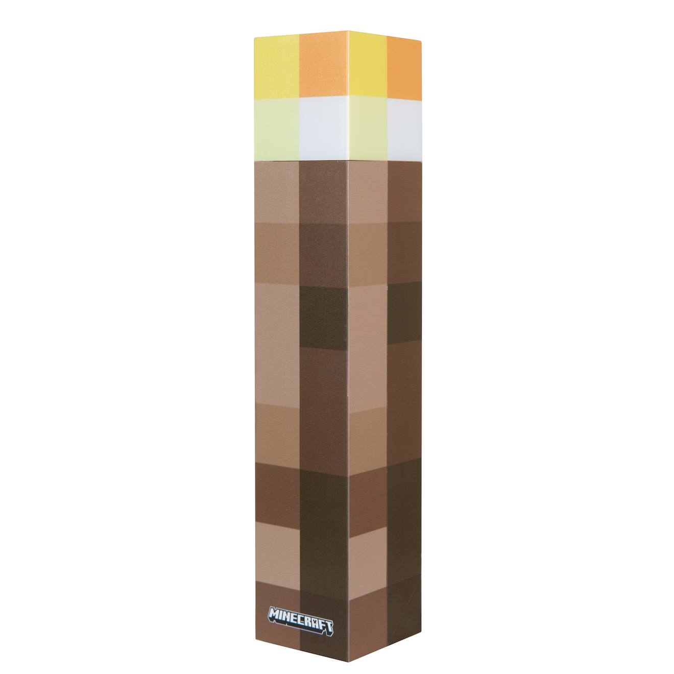 Lampe Torche Led Minecraft - Rechargeable Par Usb - 4 Couleurs + Support Mural Marron Pixelisé