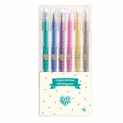 Jouet-Activités artistiques et musicales-Loisirs créatifs-6 stylos gel pailletes