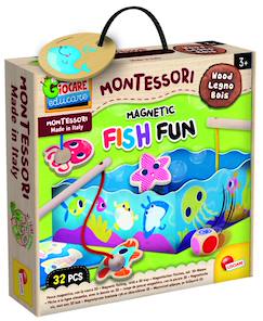 Jouet-Jeux de société-Montessori baby bois fish fun "pêche à la ligne magnétique"