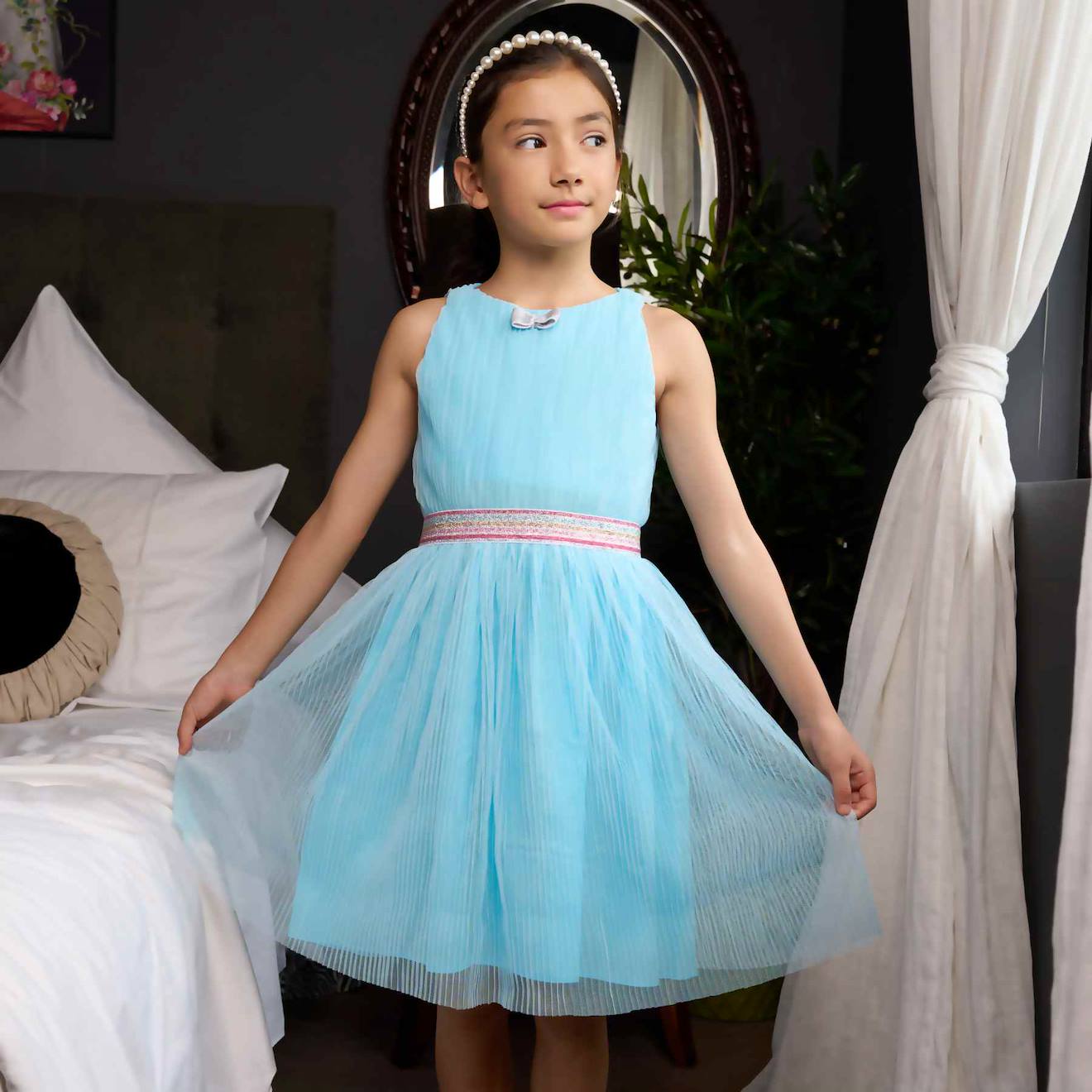 Robe Demoiselle D'honneur Hepburn Bleu Ciel
