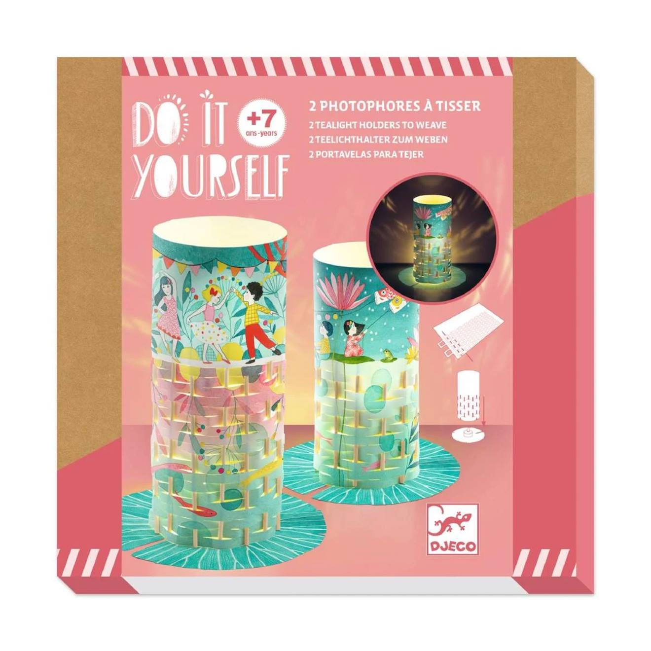 Do It Yourself 2 Photophores À Tisser Danse Des Lucioles Multicolore