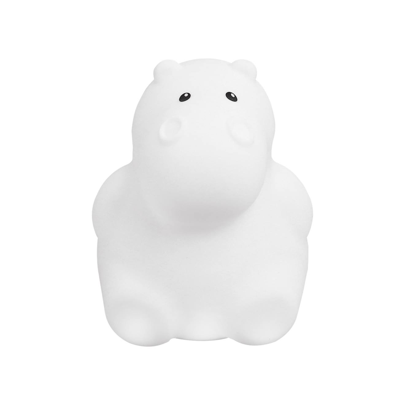 Trois Kilos Sept - Veilleuse Bébé En Silicone Connectée - Hippo Blanc
