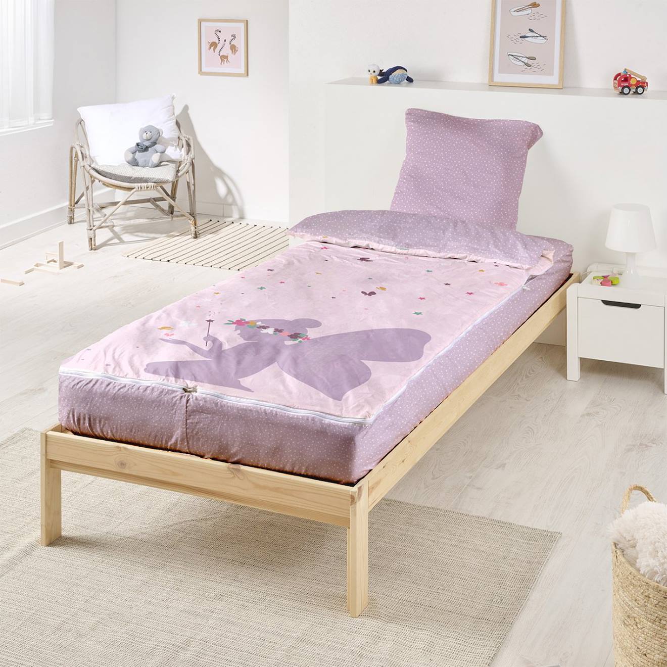 Caradou® Rechange Parure De Lit Enfant Fee Rose