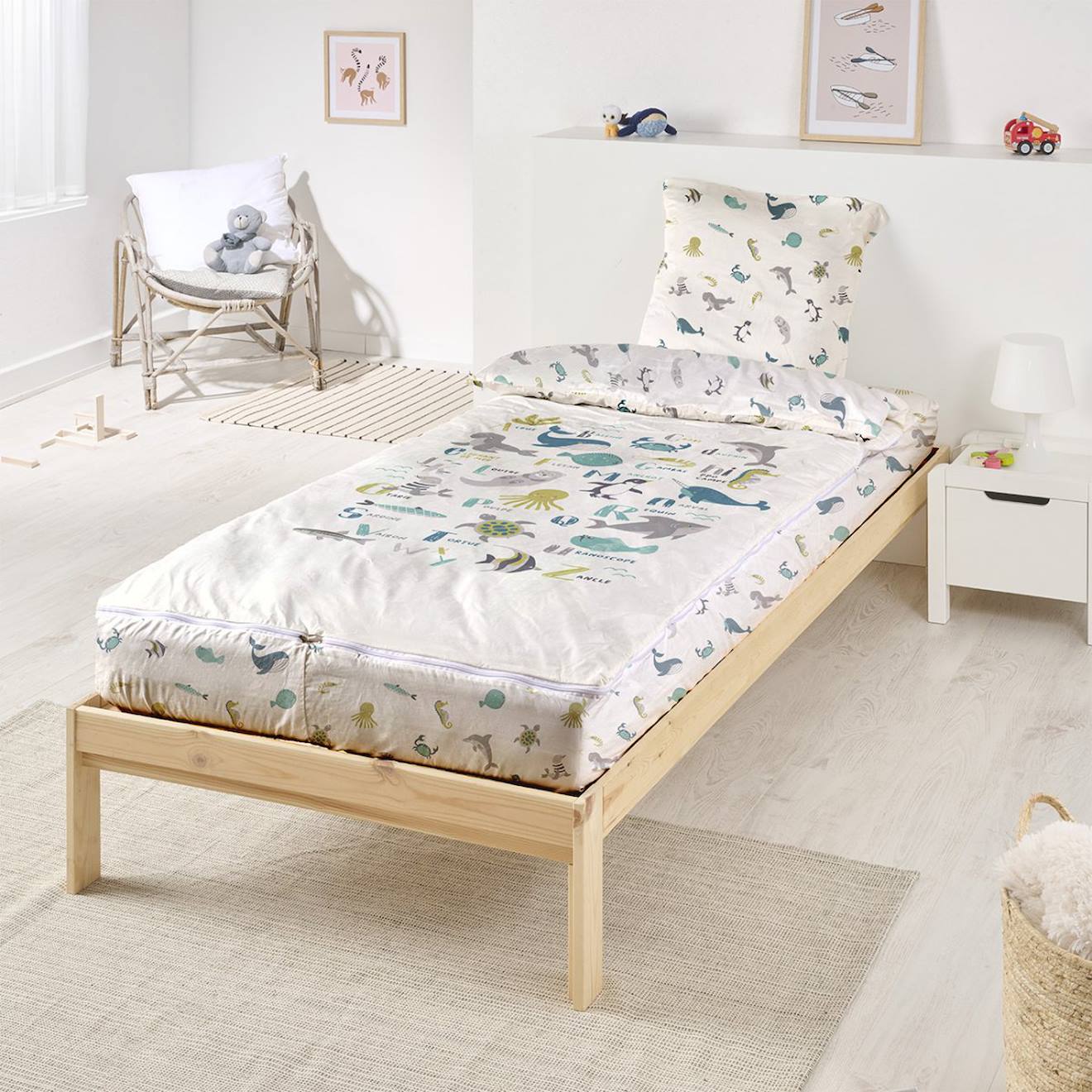Caradou® Rechange Parure Enfant Abecedaire Blanc