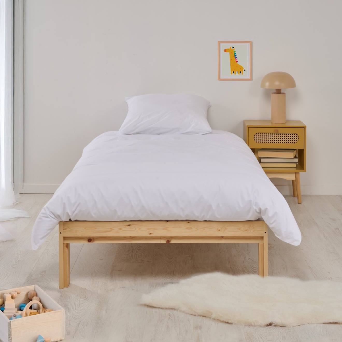 Parure De Lit Percale De Coton Unie Blanc