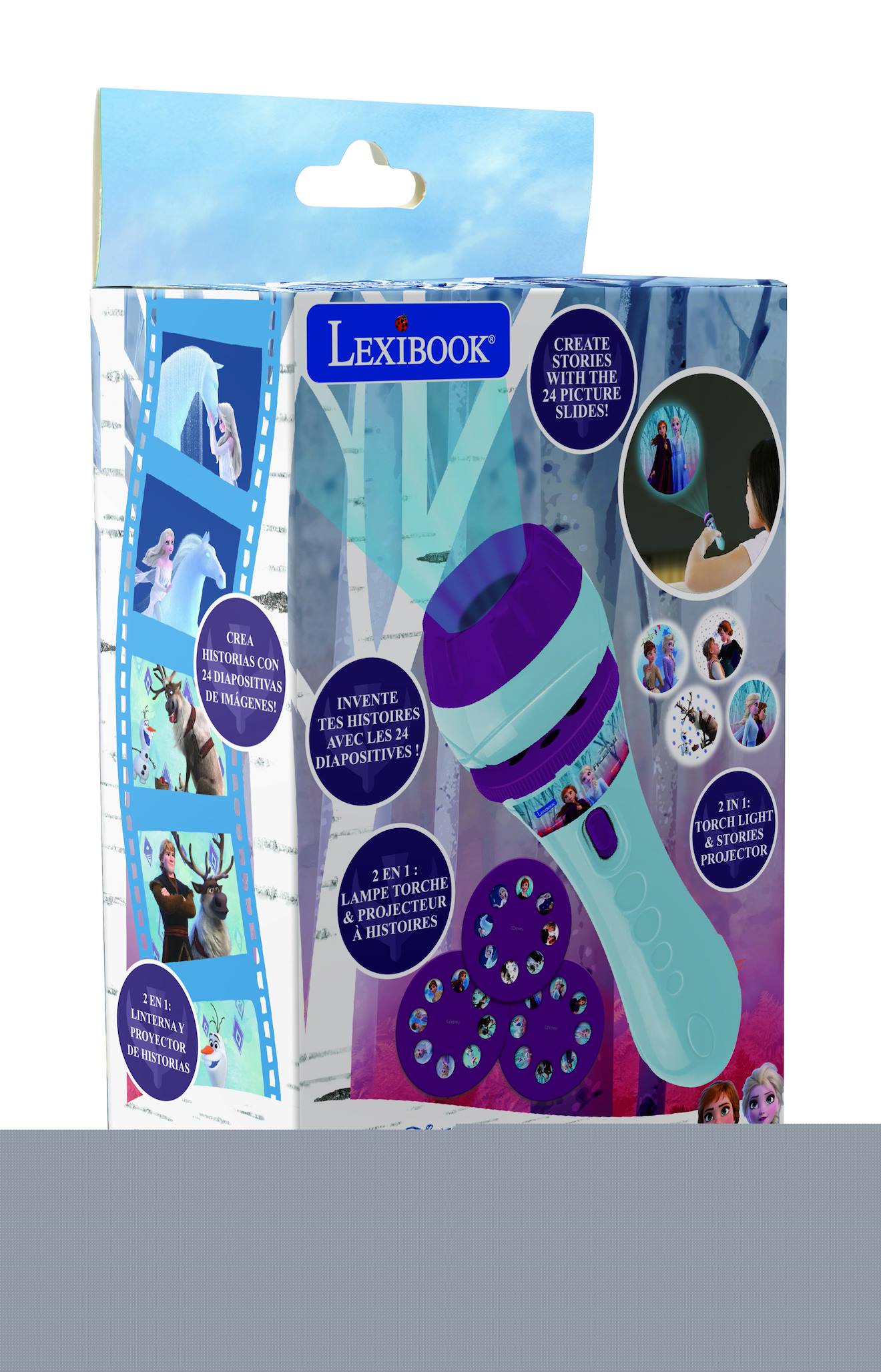 Coffret Nene Toys – Livre De Contes Projecteur + Théâtre D’ombres, 4 Histoires En 5 Langues, Lampe Torche Incluse – Dès 3 Ans
