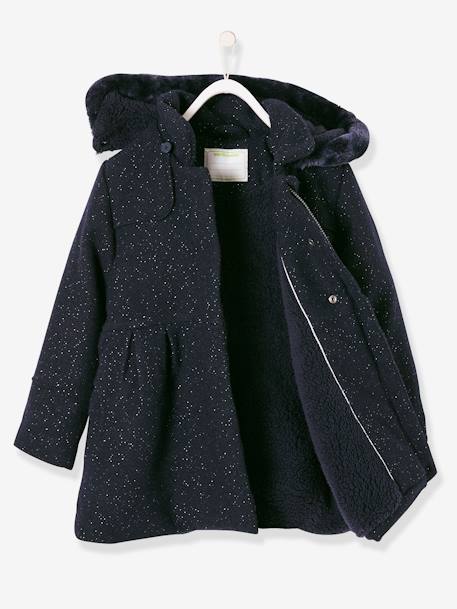 Manteau fille en drap de laine gris clair+Marine grisé 8 - vertbaudet enfant 
