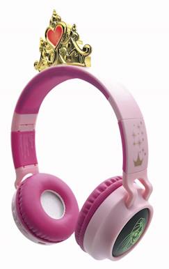 Jouet-Casque lumineux pliable bluetooth et filaire princesses disney avec limitation du volume