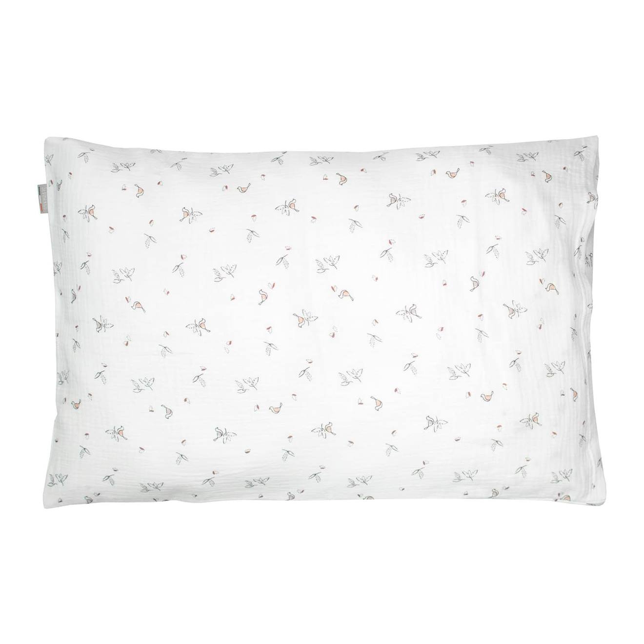 Taie D'oreiller En Gaze De Coton Melody Melody, Blanc Imprimé Minimali