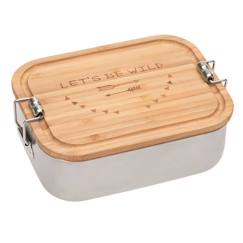 Boîte à goûter en inox et bambou adventure  - vertbaudet enfant