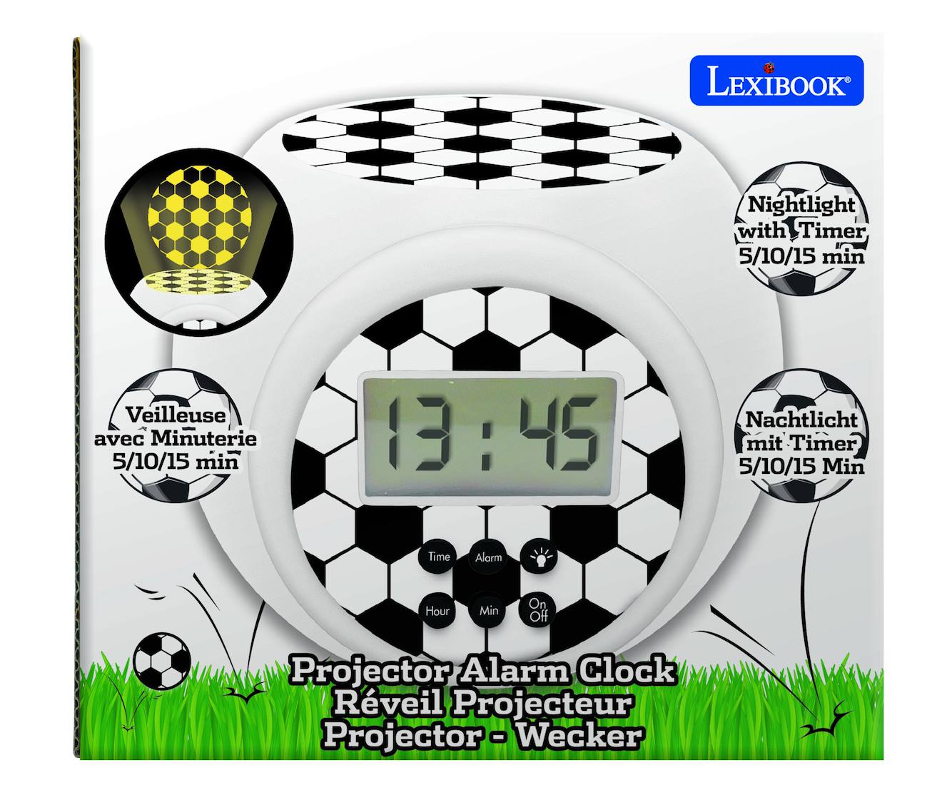 Réveil Enfant Football – Silencieux, Snooze, Veilleuse, 2 Sonneries, Sans Tic-tac, Pile, Cadeau Garçon