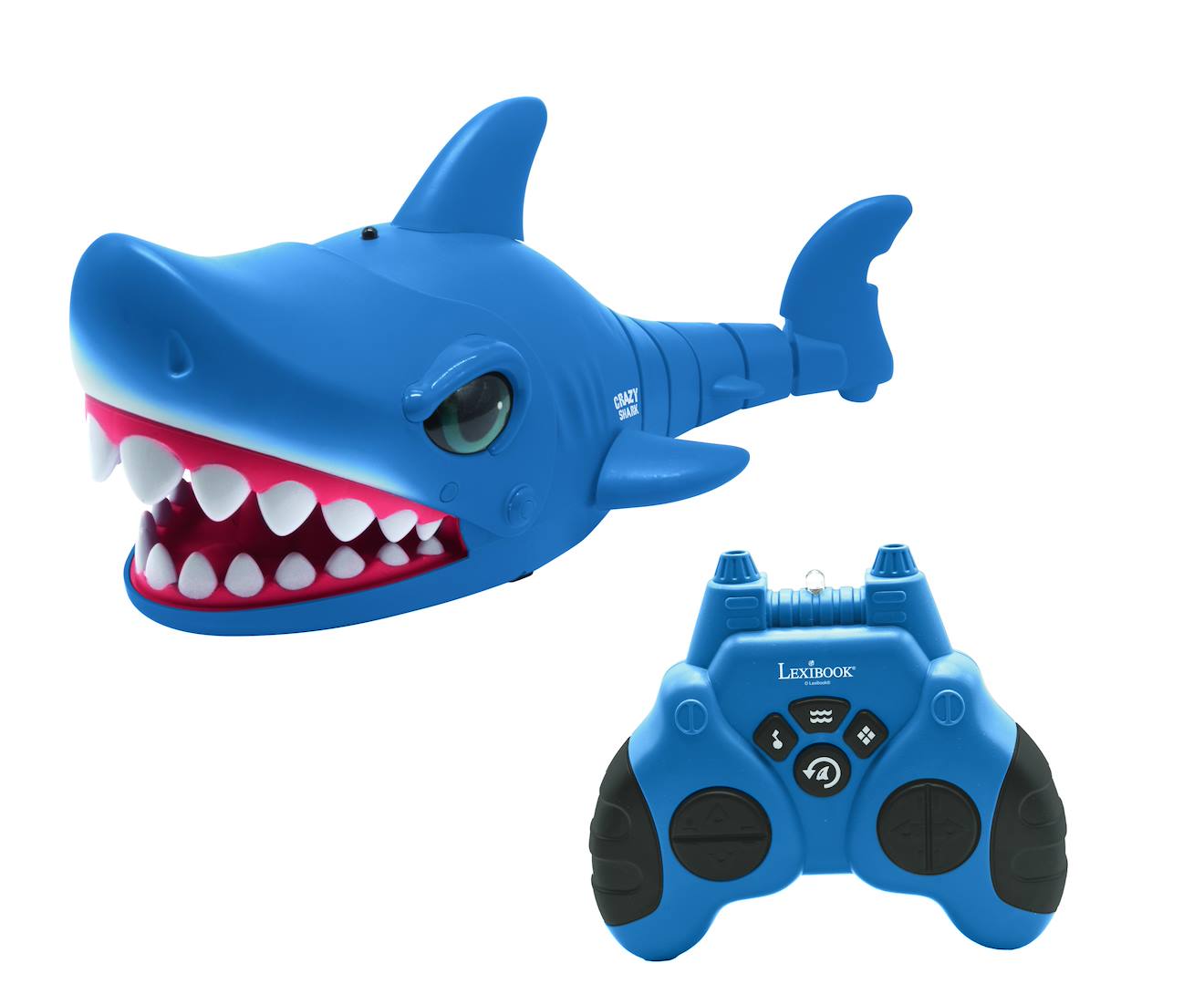 Rc Shark - Crazy Shark Télécommandé Avec Effets Sonores Bleu
