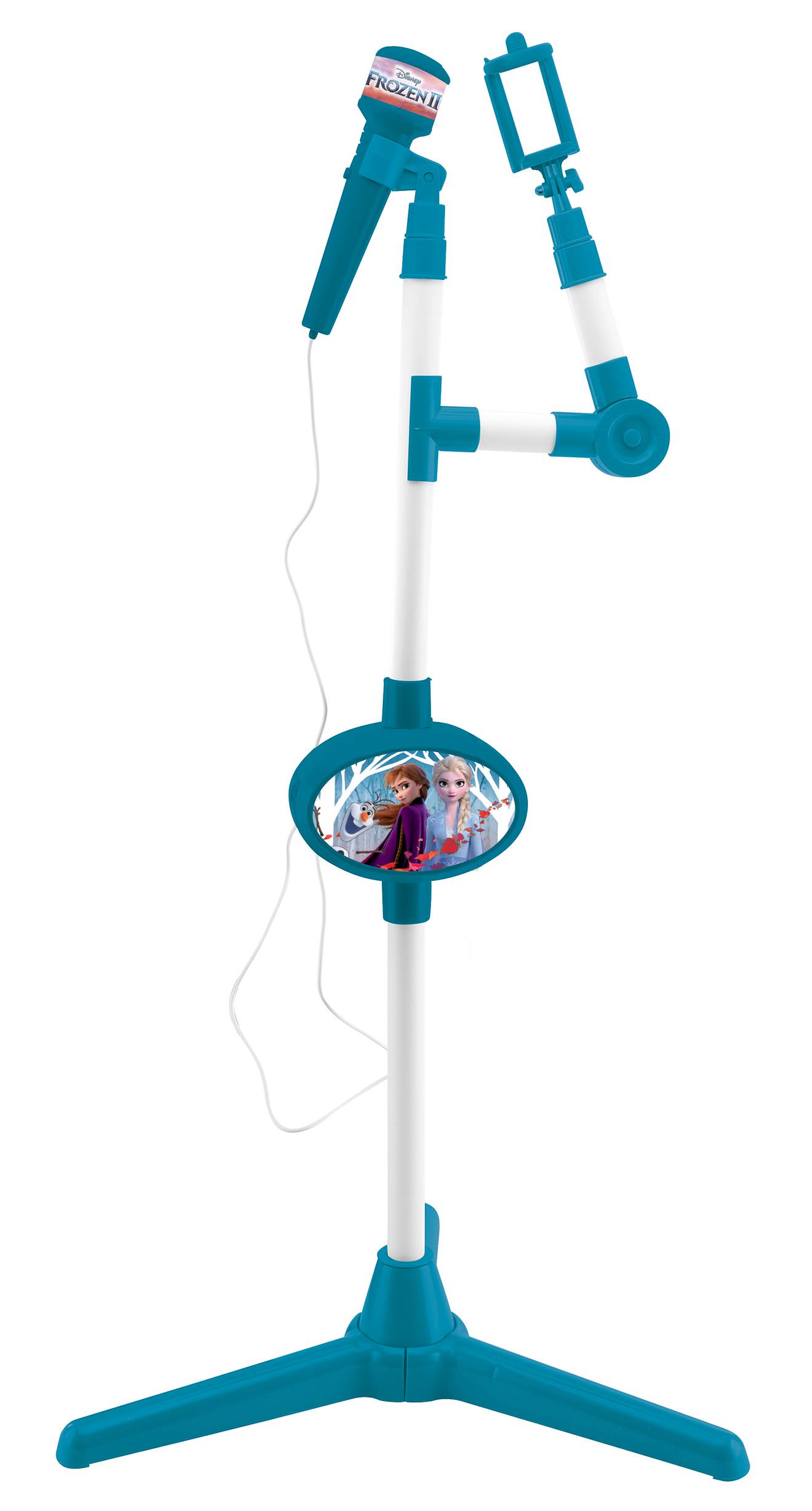 Microphone Sur Pied Lumineux Reine Des Neiges Bleu