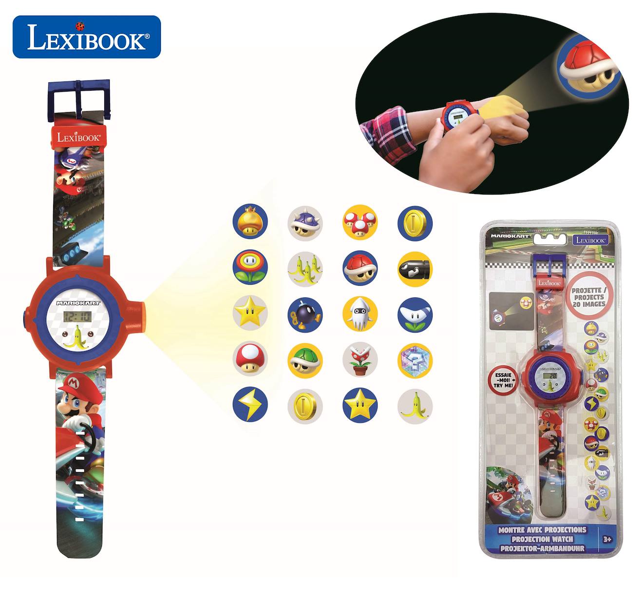 Montre Digitale Avec Projection Mario Kart Multicolore