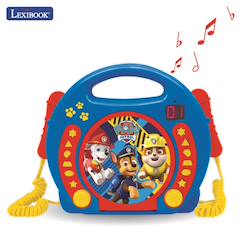 Jouet-Lecteur cd portable avec 2 microphones pat patrouille