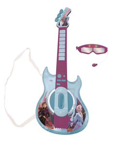-Guitare électronique lumineuse avec lunettes et micro reine des neiges