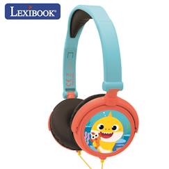 Jouet-Casque stéréo filaire pliable baby shark avec limitation de volume d'écoute