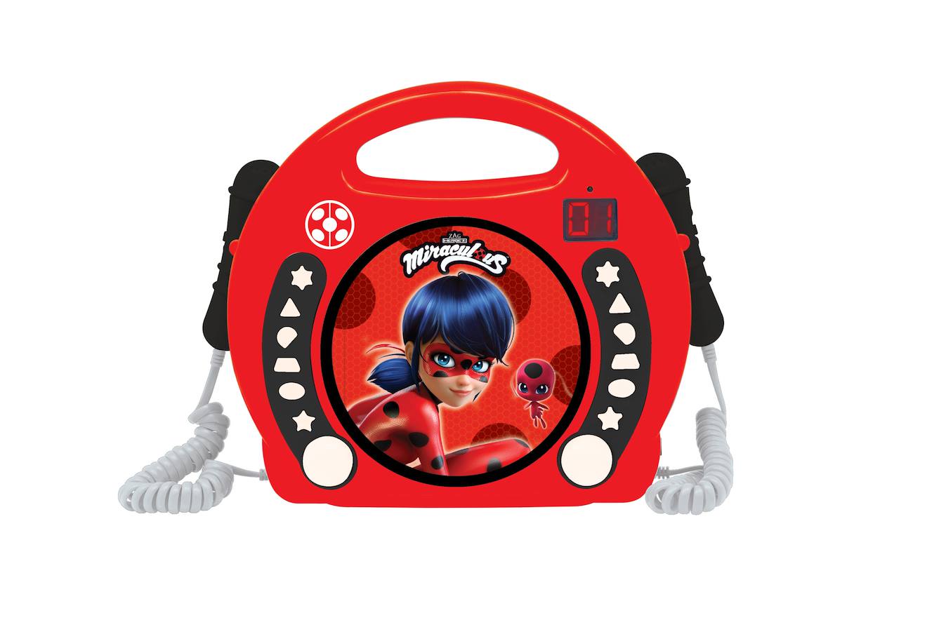 Lecteur Cd Portable Avec 2 Microphones Miraculous Multicolore