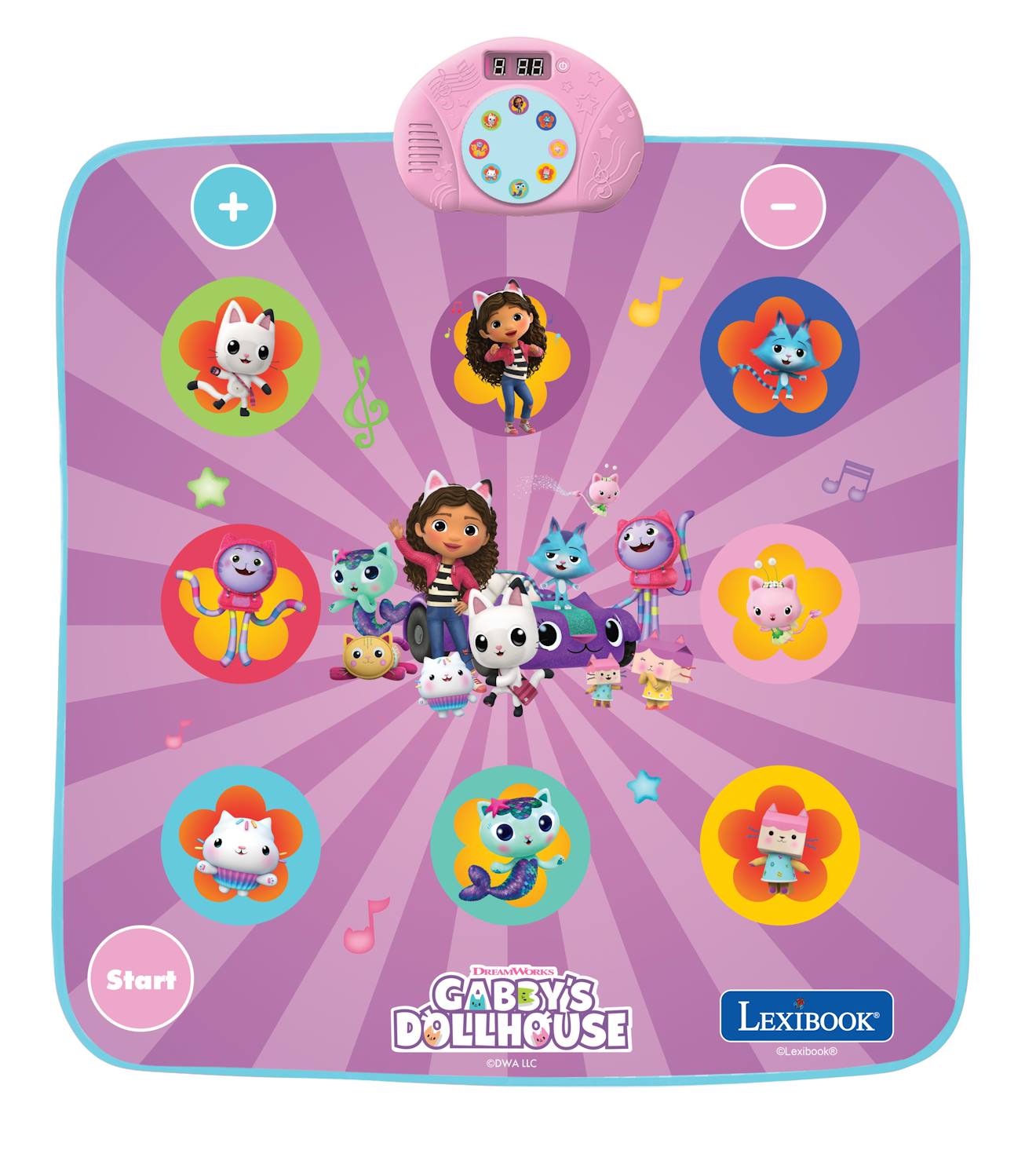 Tapis De Danse Électronique Bluetooth Et Lumineux Gabby Et La Maison Magique Rose