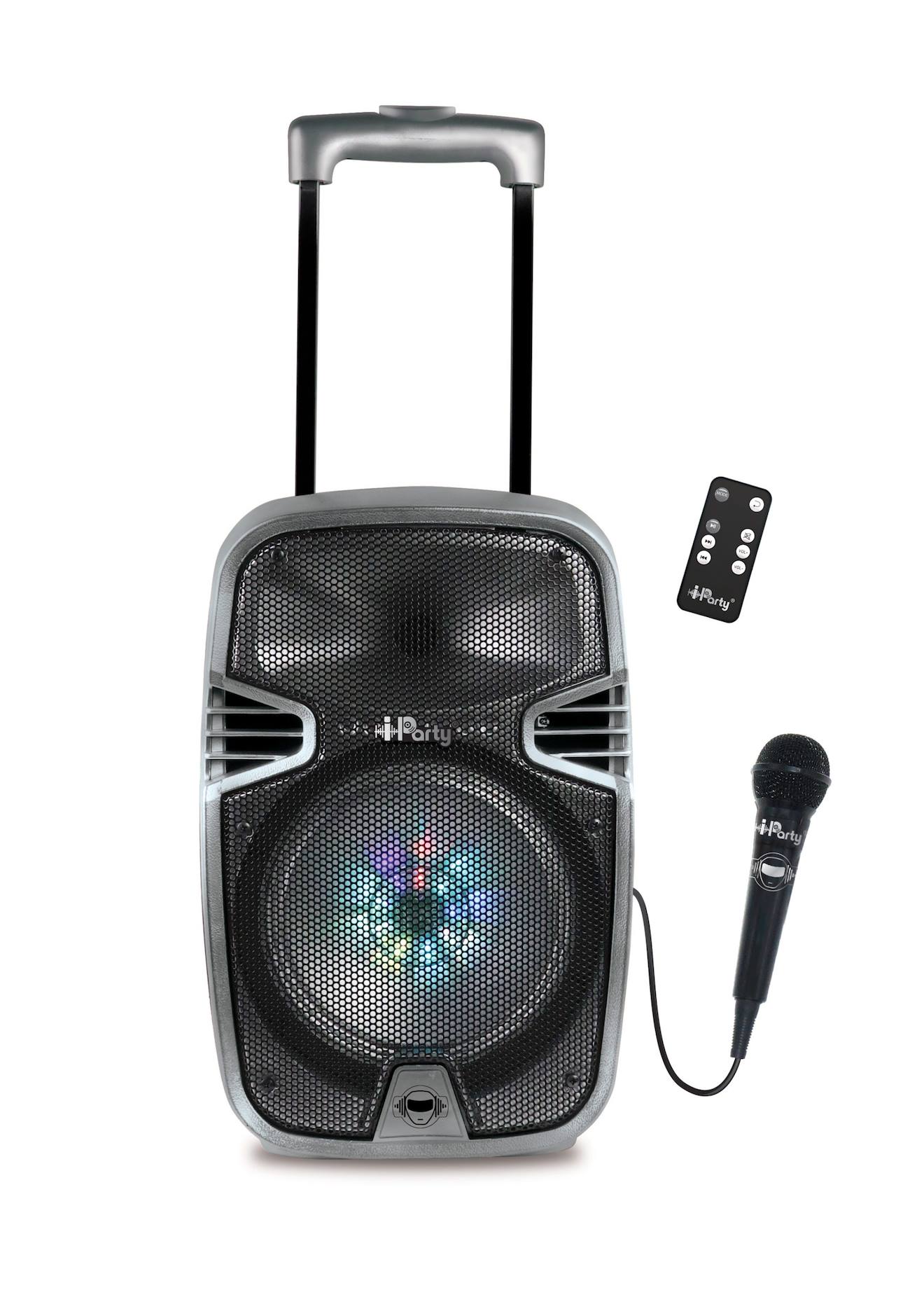 Systeme Karaoke Bluetooth Avec Roulettes, Lumières Et Micro Multicolore