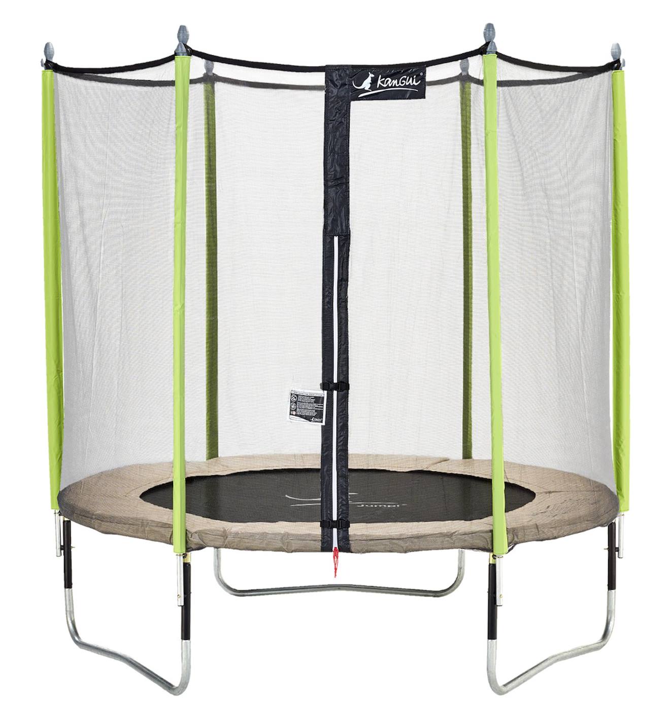 Trampoline De Jardin 244 Cm + Filet De Sécurité Jumpi Taupe/vert 250 Vert