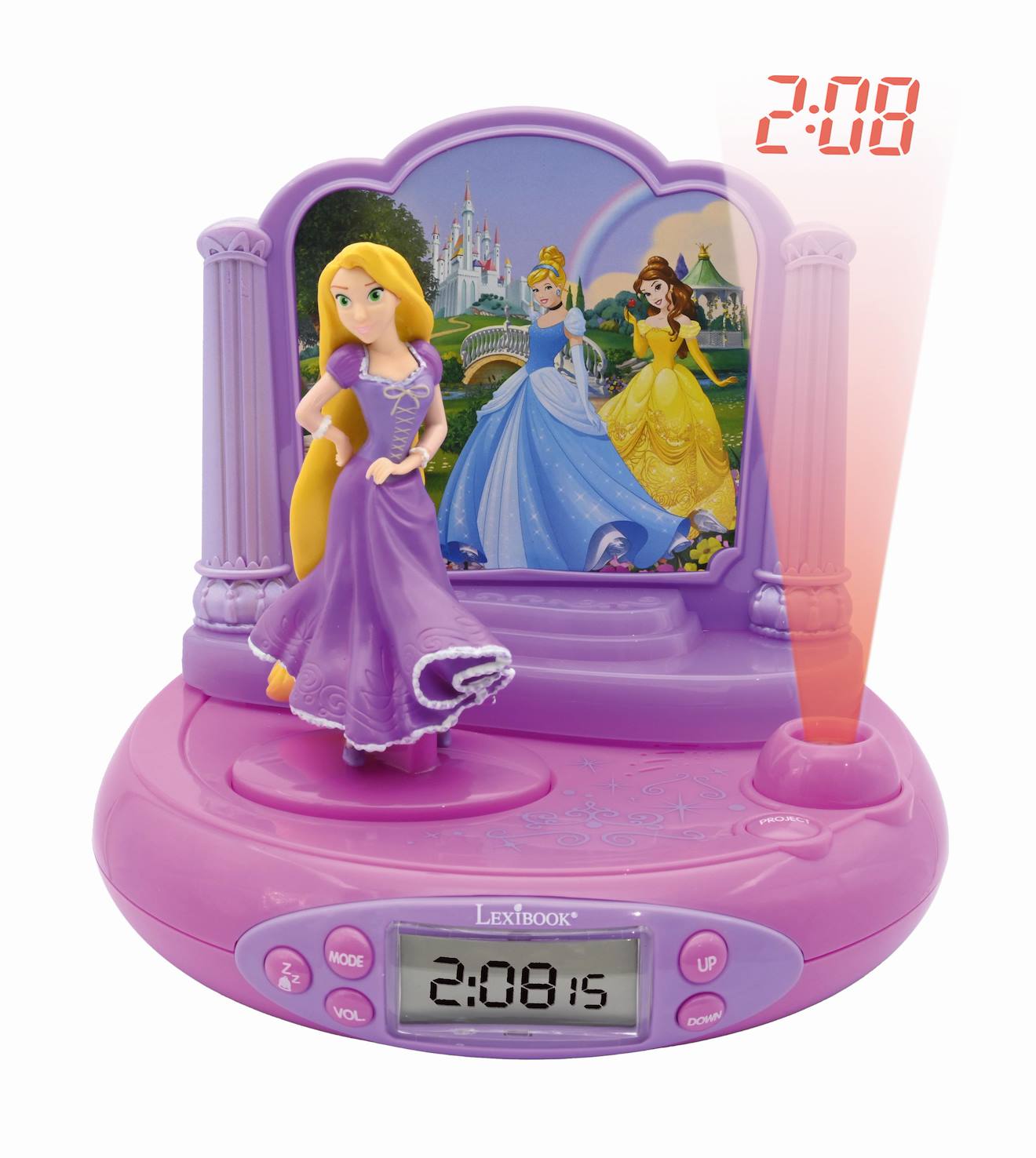 Réveil Projecteur Disney Princesse Raiponce En 3d Multicolore