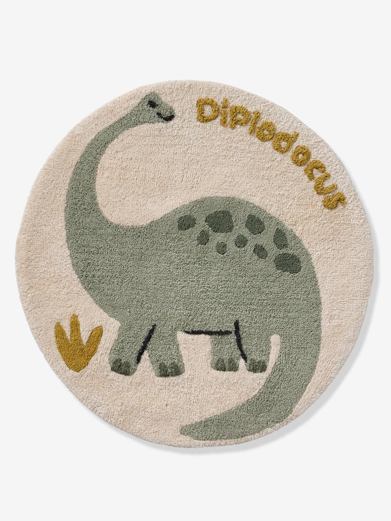 Tapis rond Dinosaure Minisaurus vert