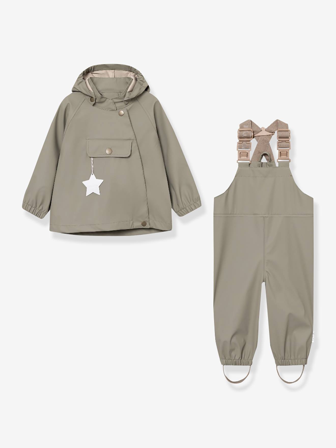 Ensemble enfant : veste de pluie & pantalon imperméable MATWAINIS vert