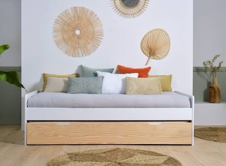 Lit banquette gigogne landes Blanc & bois massif+Flanelle et bois massif+Kaki et bois massif 3 - vertbaudet enfant 