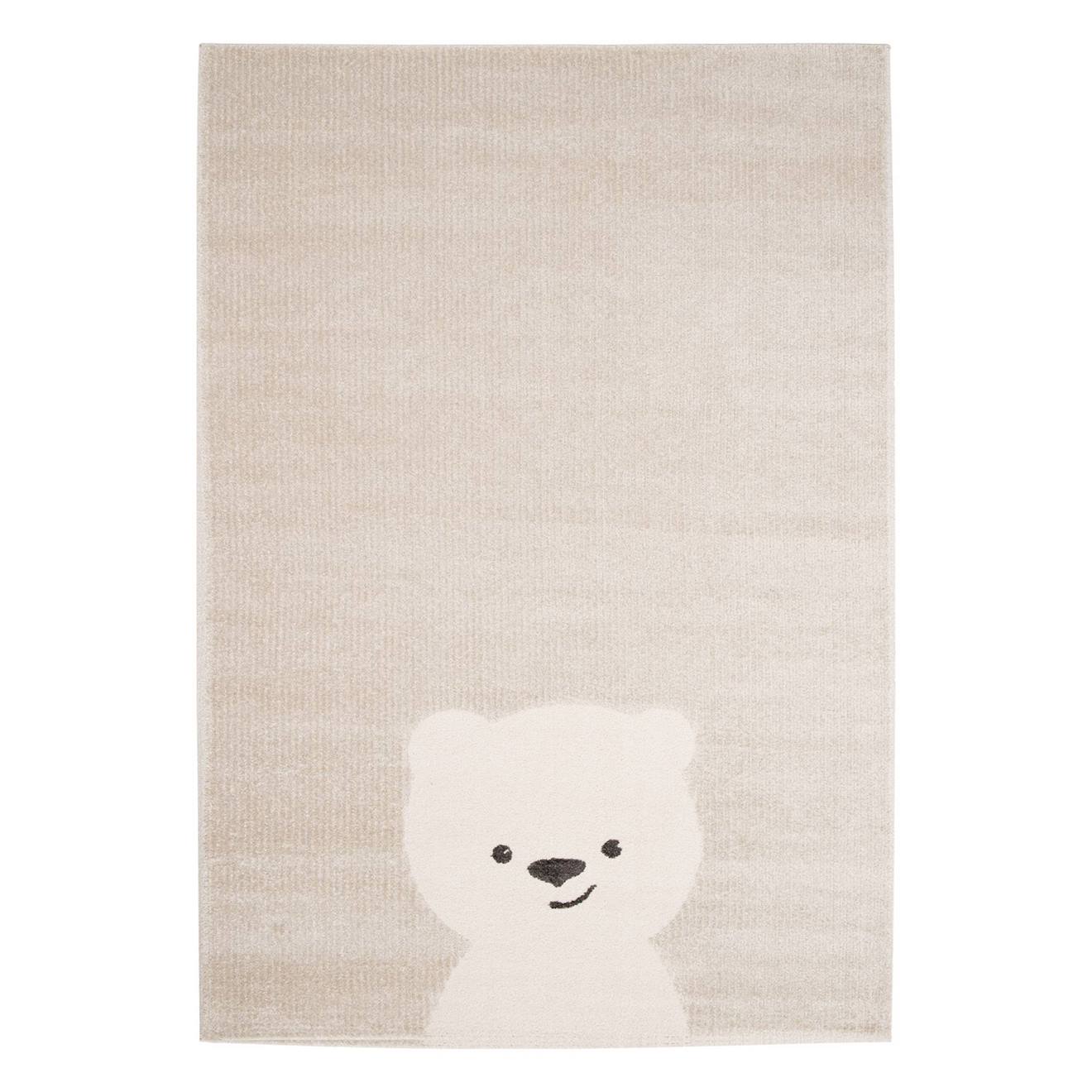 Tapis Intérieur Enfant Beige Crème Petit Ourson Elliot Beige