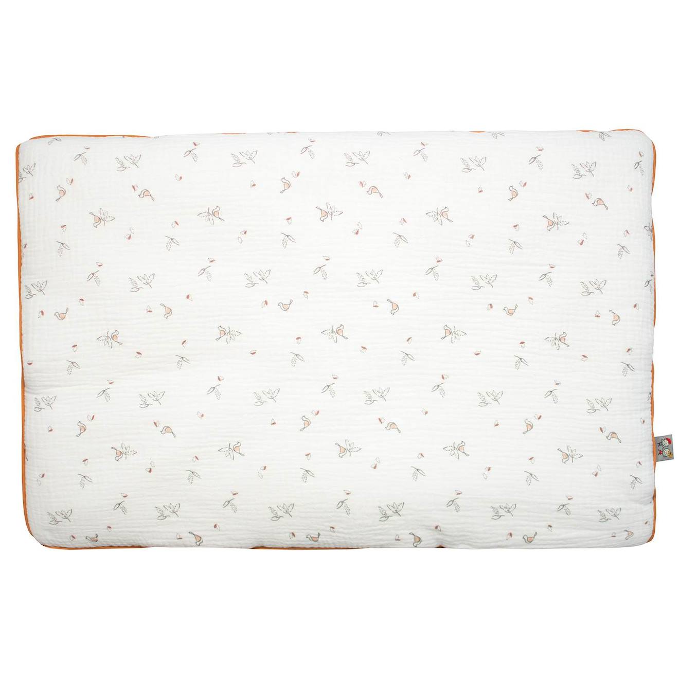 Oreiller Plat Réversible En Gaze De Coton Melody Melody, Blanc Imprimé Minimali