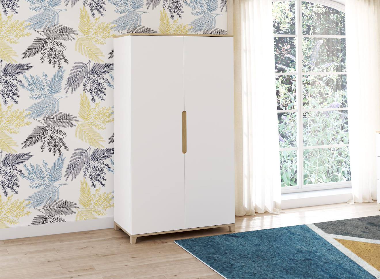 Armoire Milor Blanc & Bois