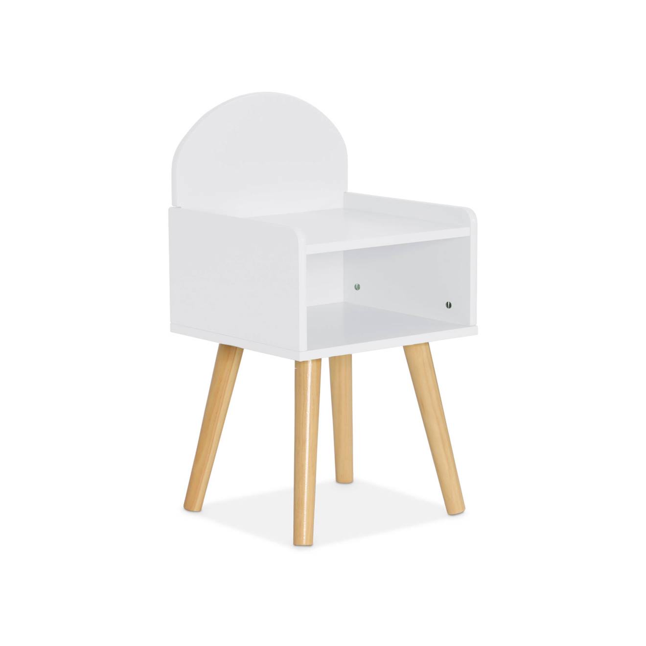 Table De Chevet Chambre Enfant Décor Bois Nephos Blanc