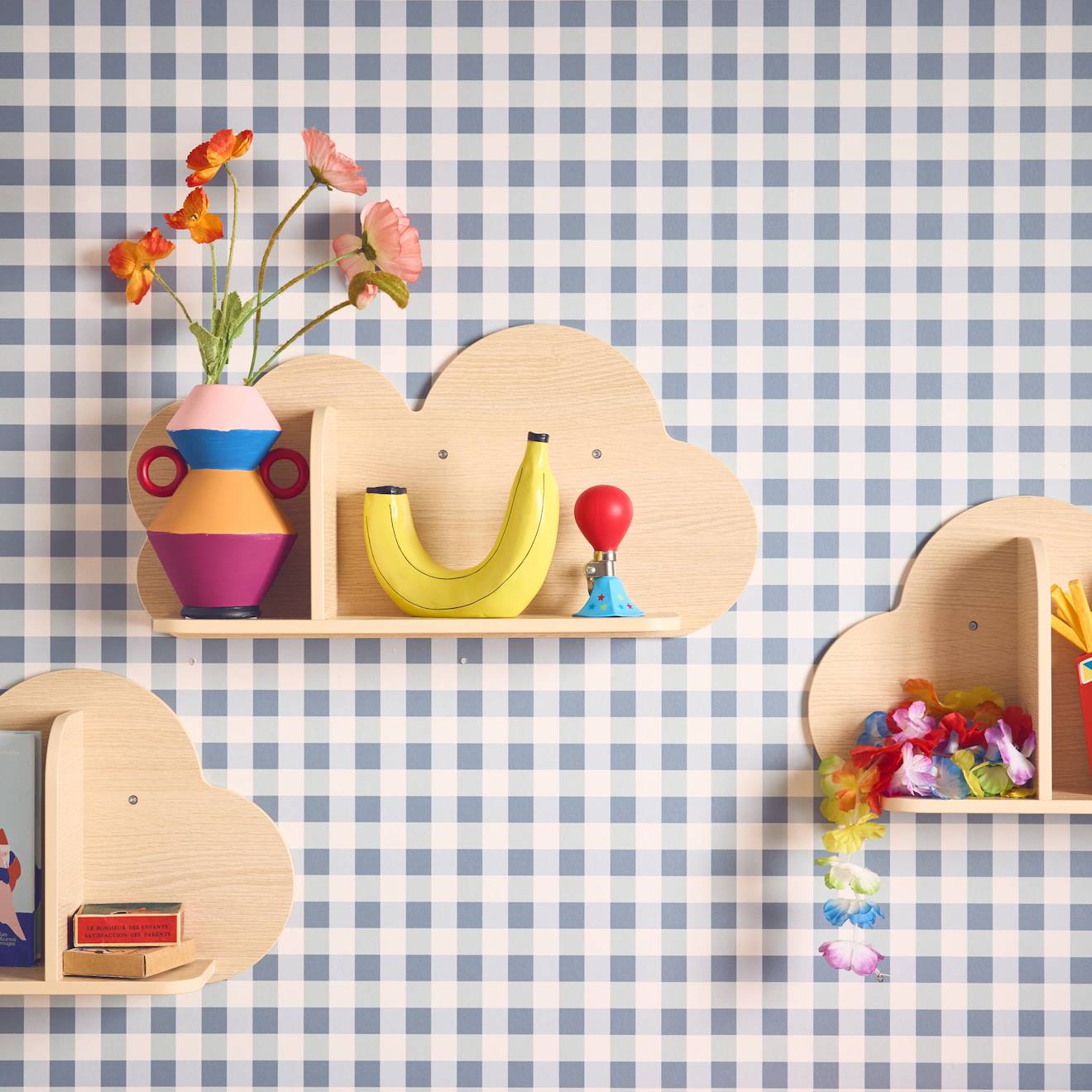 Lot De 3 Étagères Murales Nuage Pour Chambre Enfant Naturel (sweeek) - Image 2