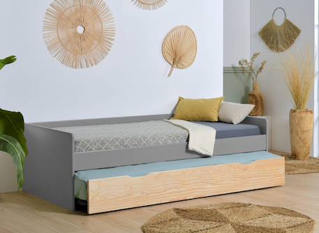 Lit banquette gigogne landes Blanc & bois massif+Flanelle et bois massif+Kaki et bois massif 9 - vertbaudet enfant 