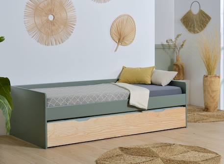 Lit banquette gigogne landes Blanc & bois massif+Flanelle et bois massif+Kaki et bois massif 15 - vertbaudet enfant 