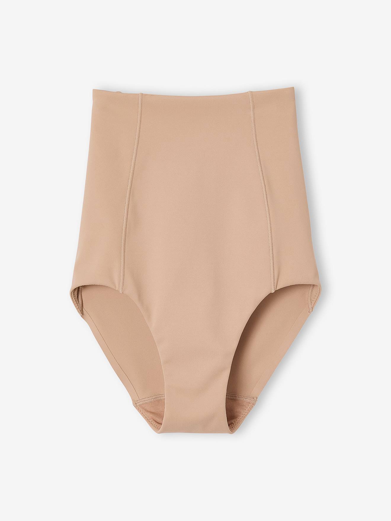 Culotte gainante post-maternité taille haute sans coutures beige