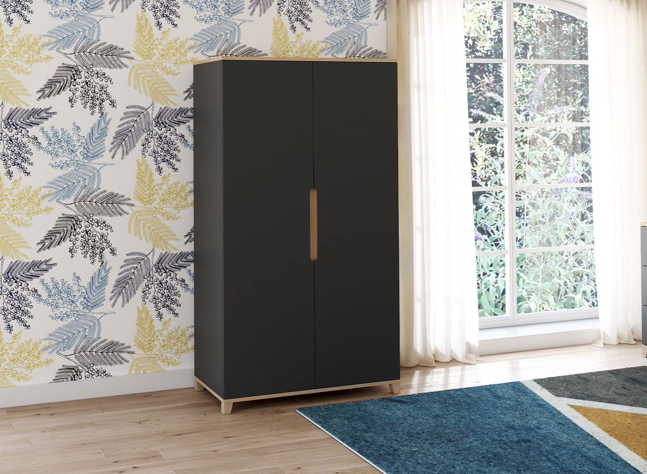 Armoire Milor Anthracite & Bois