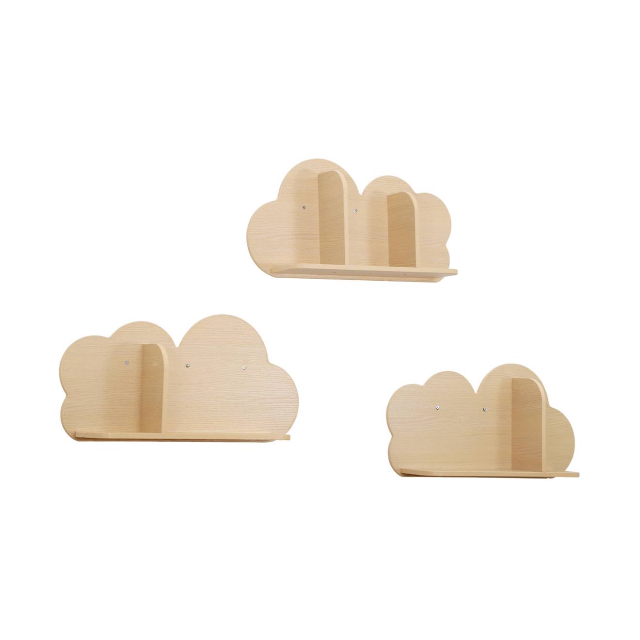 Etagère Murale Nuage Pour Chambre Enfant (lot De 3) Nephos Naturel