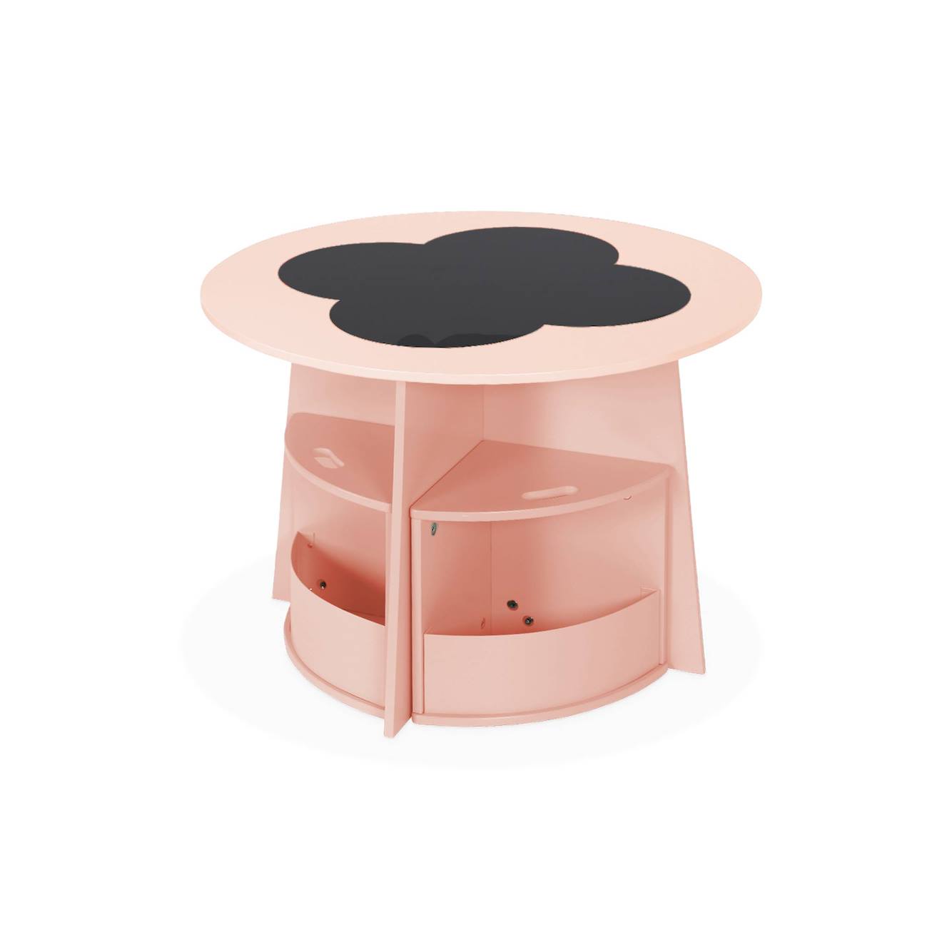 Table Avec Ardoise Pour Enfant 4 Chaises Avec Rangement Nephos Rose