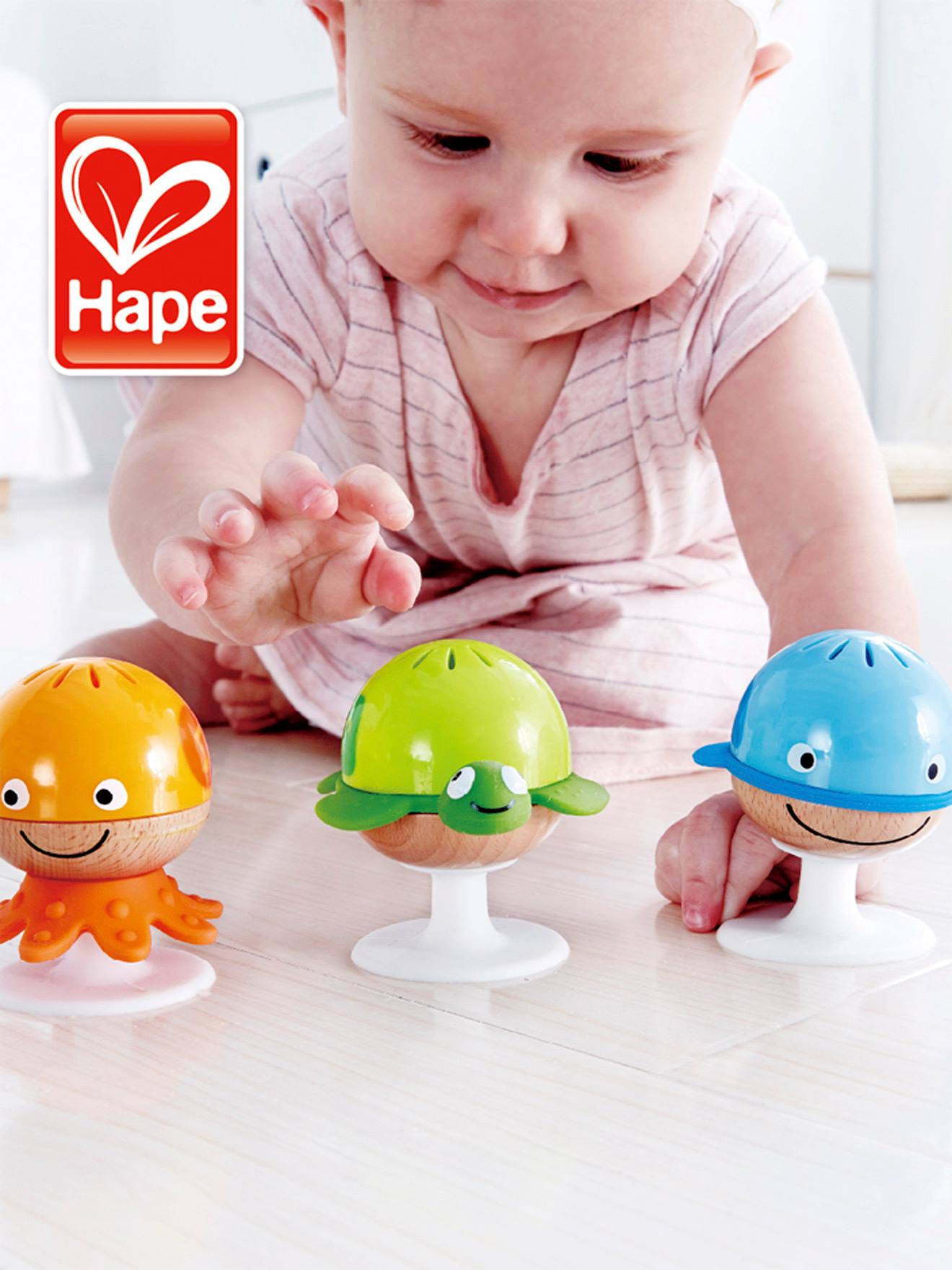 Hochets animaux marins HAPE multicolore