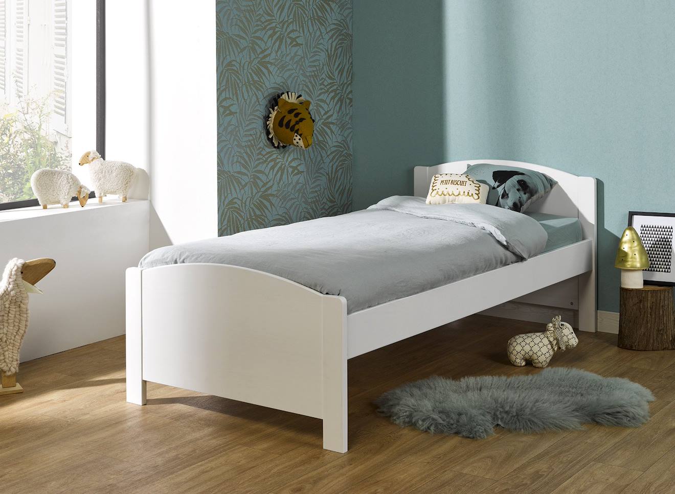 Lit Ado Opale Pin Massif Blanc