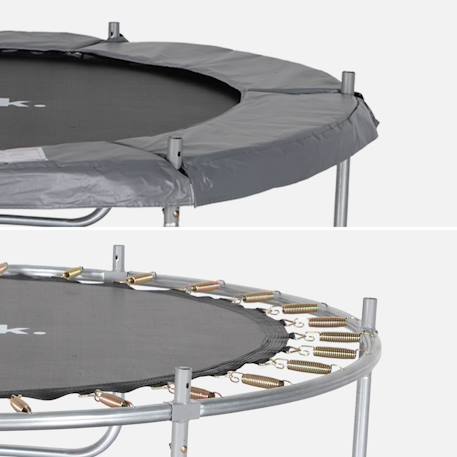 Trampoline ø180cm cassiopée avec filet de protection Gris+Vert 3 - vertbaudet enfant 