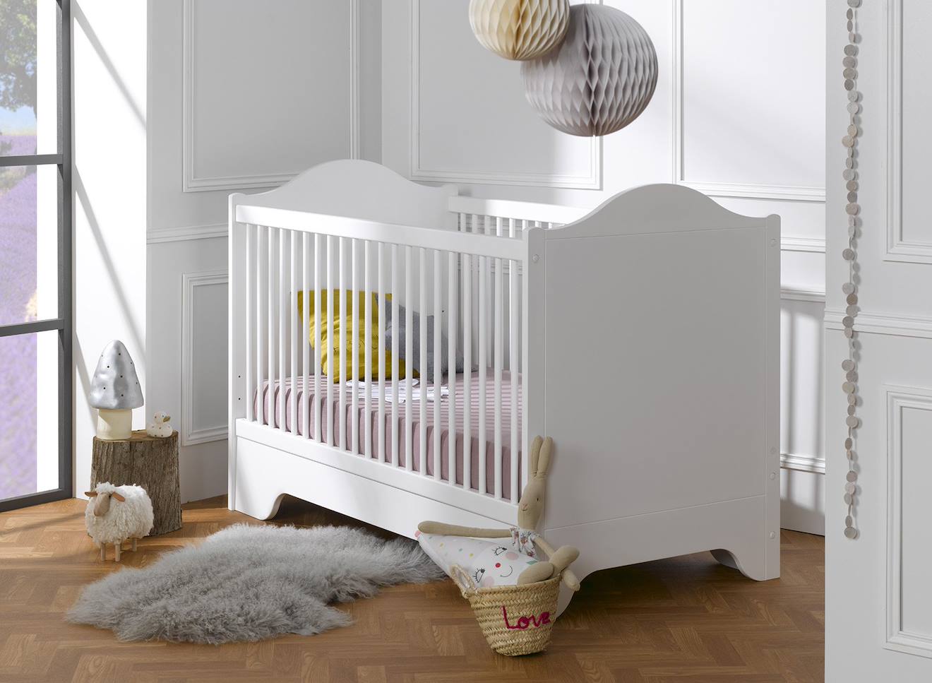 Lit Bébé Évolutif Blanc Occitane Blanc