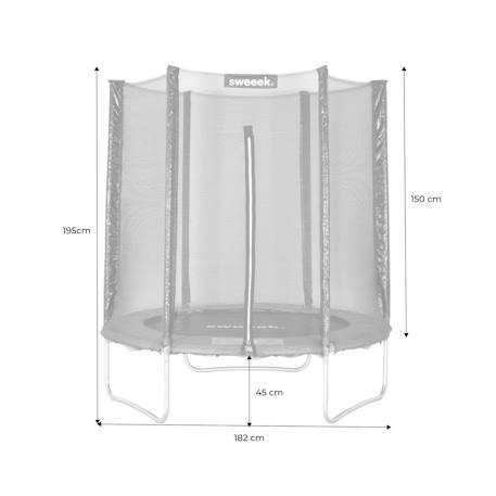 Trampoline ø180cm cassiopée avec filet de protection Gris+Vert 4 - vertbaudet enfant 