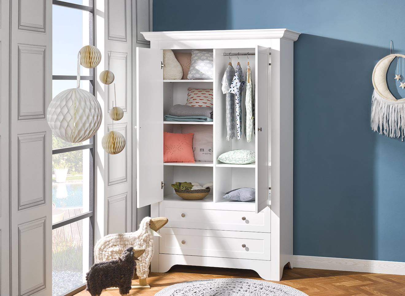 Armoire Occitane 2 Portes Blanc (Chambrekids) - Image 1